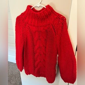 NWT Red Dress Fuzzy red turtleneck